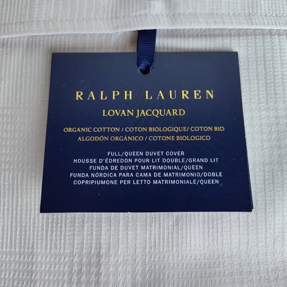 Ralph Lauren Platinum Jaquard Full/Queen Duvet Cover